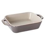 ストウブ Staub レクタンギュラーディッシュ アンティークグレー（14×11cm）1枚 グラタン皿 オーブン・電子レンジ対応 【日本正規販売品】