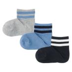  Muji Ryohin Kids пара становится прямой угол короткий носки ( рисунок *3 пара комплект ) 19~23cm линия ( серый * голубой * темно-синий ) хорошая вещь план 