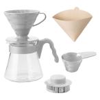 HARIO�i�n���I�jV60 �R�[�q�[�T�[�o�[02�Z�b�g �y�[���O���[ �i�T�[�o�[700ml�j VCSD�[02�[PGR
