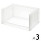 無印良品 ポリプロピレン 収納ラック 中 幅37×奥行26×高さ17.5cm 1セット（3個） 良品計画