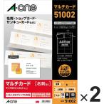 エーワン（A-one）マルチカード 名刺 ミシン目 マット紙 標準 プリンタ兼用  A4 10面  10シート 51002×2袋