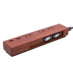 ファーゴ 電源タップ 1.5m 3個口 2P USBポート付 雷サージ付 Natural Wood Tap PT337DW