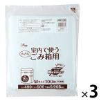 ゴミ袋 室内小型ペール用 ポリ袋 半透明 エコタイプ Mサイズ 10L 3パック（100枚入×3）厚さ0.008mm ジャパックス