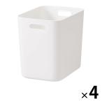無印良品 収納 やわらかポリエチレンケース 深 約幅25.5×奥行36×高さ32cm 1セット（1個×4） 良品計画