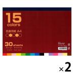 ハピラ 色画用紙 15色アソート A4 IG15A4 2冊