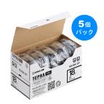  Tepra TEPRA PRO[ оригинальный ] лента стандартный ширина 18mm белый этикетка ( чёрный знак ) SS18K-5P 1 комплект (5 штук ) King Jim 