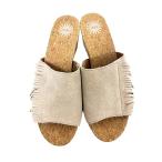 【中古】UGG アグ 靴 サンダル DANES デインズ スエード レザー フリンジ エスパドリーユ ベージュ レディース 24.5