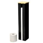 アクリル トイレットペーパー収納 木蓋セット 5個収納タイプ Lサイズ（ブラック）