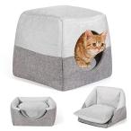 ペットベッド Pawaboo ペットハウス ドーム型 お椀型 ソファー型 四季通用 犬小屋 猫 3way 正方形 小型犬 洗える ペットソフ