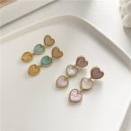 Yahoo! Yahoo!ショッピング(ヤフー ショッピング)ピアス レディース イヤリング S925シルバーニードル シンプル ハート型 ハートデザイン パステルカラー かわいいデザイン おしゃれアイテム 韓国風