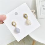 Yahoo! Yahoo!ショッピング(ヤフー ショッピング)ピアス レディース S925シルバーニードル レトロ スタッド ホワイト グレー ゴールド 下がり パステル パステルカラーピアス カラーピアス シンプルデザイン