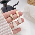 Yahoo! Yahoo!ショッピング(ヤフー ショッピング)ピアス レディース S925シルバーニードル シンプル マーブル ホワイト シェル ドロップ マーブル模様 マーブル模様デザインピアス シンプルデザインピアス