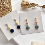 Yahoo! Yahoo!ショッピング(ヤフー ショッピング)ピアス レディース S925シルバー ゴールド レトロ エナメル ロング 下がり マルチカラー サークル ジオメトリック カラフル パステルカラー パステルピアス