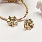 Yahoo! Yahoo!ショッピング(ヤフー ショッピング)ピアス レディース S925シルバー ゴールド レトロ シンプル メタリック クール ワイルド スタッド 大ぶり ゴールドカラー おしゃれデザイン