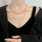 ネックレス シンプル 2層ネックレス 女性 シンプル シルバー 鎖骨チェーン ワイルド 大人 カジュアル 普段使い 大人可愛い ワイルド