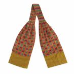 HERMES Hermes Margiela период слон Elephant рисунок шелк пластрон галстук шелк 100% желтый мужской [ б/у ]