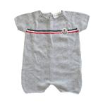 MONCLER Moncler трехцветный вязаный baby детский комбинезон серый размер 60cm 3-6M детская одежда [ б/у ]