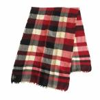 RRL ダブルアールエル ラルフローレン ウール バッファローチェック柄 マフラー レッド サイズ55×180cm レディース 【中古】
