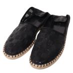  Louis Vuitton Damier украшен блестками оборудование орнамент эспадрильи обувь туфли без застежки Logo 38 24.5 черный /CNC