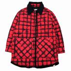  превосходный товар T-COAT чай пальто в клетку стеганная куртка вельвет воротник красный мужской женский POLY STAMPA TY /SGW