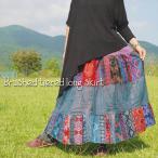 ショッピングエスニック エスニック フレアロングスカート アクリル素材 9デザイン ほんのりあったか 美シルエット ティアードシルエット 厚手 アジアン マキシ丈