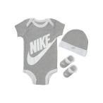 NIKE Nike FUTIRA LOGO baby 3 позиций комплект 0-6M 6-12M LN0073-042 MN0073-042 темно-серый новорожденный празднование рождения детская одежда младенец baby размер товары для малышей 