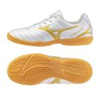 ショッピングＧＧ MIZUNO ミズノ モナルシーダ ネオ 3 SELECT Jr IN ホワイト×ゴールド P1GG262550 BRIGHT GOLD PACK サッカー用 フットサル インドア 体育館 レアルスポーツ