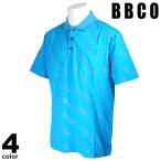 セール 30%OFF BBCO ビビコ 半袖 ポロシャツ メンズ 春夏 プリント 胸ポケット付き ゴルフ 総柄 ロゴ 31-2803-01