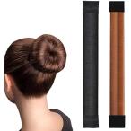 ショッピングヘアスタイリングツール ヘアアレンジ お団子ヘアーヘアアレンジ お団子ヘアメーカー クリップ (ブラック+ブラウン)