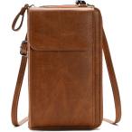 スマホショルダー スマホポーチ お財布ショルダー ショルダーバッグ 斜めがけ スマホポシェット 軽量 小さめ メンズ(ブラウン)