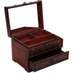  под старину из дерева несессер cosme box тиснение зеркало встроенный 