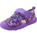 ショッピングキッズ サンダル マリンシューズ キッズ サンダル 女の子 花柄 水陸両用 軽量 (パープル,  19.0 cm)