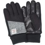 メンズ スマホ対応 ハリスツイード レザー 手袋 裏起毛 24cm ケース付き(ヘリンボーン(ニットマチ付),  24cm)