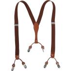  подтяжки кожа & резина подтяжки мужской женский Y type 2.5cm ширина x самый длинный 110cm( Brown, Free Size)