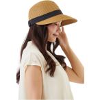 ショッピング端っこ valeria 帽子 バイザーキャップ ペーパーハット uvカット 折りたためる レディース 形状記憶(ベージュ,  58.0 cm)
