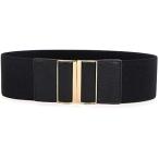 ショッピングサッシュベルト ゴムベルト ウエストベルト 太ベルト 幅広ベルト サッシュベルト レディースベルト 飾りベルト(ブラック,  Free Size)