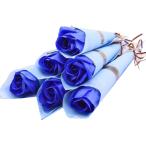  мыло цветок роза искусственный цветок подарок подарок один колесо свадьба . работа маленький подарок New модель SW1858 одиночный цвет синий 6шт.@( голубой ( синий ))