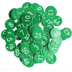 番号札 プラスチック 番号タグ ナンバー札 ロッカー クローク 預かり番号 1-100(緑色)