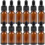 遮光瓶 スポイト付き アロマオイル 精油 詰め替え 保存用 ガラス製 12本セット (ブラウン,  10ml)
