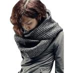 スヌード ネックウォーマー メンズ マフラー ストール ロング 襟巻き 首巻き 黒 おしゃれ(ミックスグレー,  Free Size)