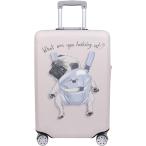  чемодан защитный корпус симпатичный собака кошка Denim багажник кейс Carry кейс эластичный путешествие MDM ( собака * Pug ( слоновая кость ), S)