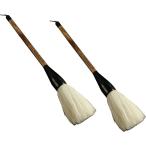 太筆 習字 書道 羊毛 柄38cm 2本セット(マルチカラー,  全体の長さ38cm，穂の長さ10cm)