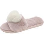 あったか 保温 もこもこ スリッパ レディース ルームシューズ 滑り止め 室内履き ファー 靴 (ピンク,  23.5〜24.0 cm)