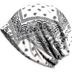 コットン 帽子 メンズ レディース ワッチ 薄手 ビーニー ペイズリー MDM(ホワイト)