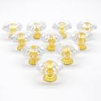 引き出し 取っ手 クリスタル アンティーク キラキラ つまみ ダイヤモンドカット ネジ付き ゴールド 10個セット (ゴールド)