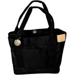 キャンバス ミニ トートバッグ 軽量 自立 仕切り通勤 通学 ツール マザーズ ランチバッグ 多用途 (ブラック)