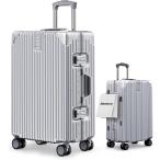 【Yahoo!ランキング1位入賞】スーツケース キャリーケース MDM (a.シルバー,  Mサイズ（5〜7泊/60L）(66x43x25cm))