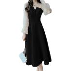  Bay бустер платье One-piece женский party sia- украшен блестками колено длина длинный рукав oke- John ( черный, L Slim)