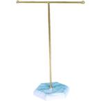 アクセサリー ツリー 大理石 おしゃれ 卓上 収納 ジュエリー ネックレス ブレスレッド リング 指輪 ピアス 鍵 (ホワイト/ゴールド)