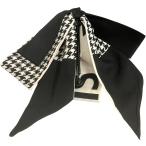 バナナクリップ 大きめ リボン シンプル しっかりとまる ブラック ヘアアクセサリー スカーフ(B)